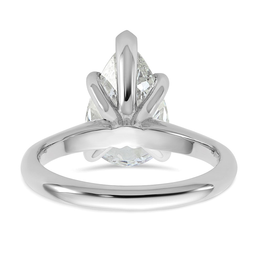 14kw 3ct Cert Lab Grown VS+ F+ Pear 8X Comp Diamond Ring