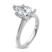 14kw 3ct Cert Lab Grown VS+ F+ Pear 8X Comp Diamond Ring