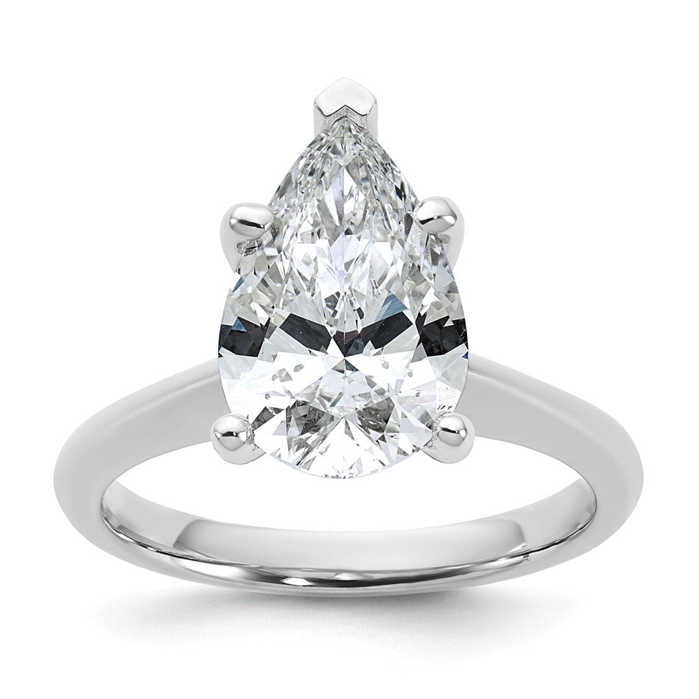 14kw 3ct Cert Lab Grown VS+ F+ Pear 8X Comp Diamond Ring