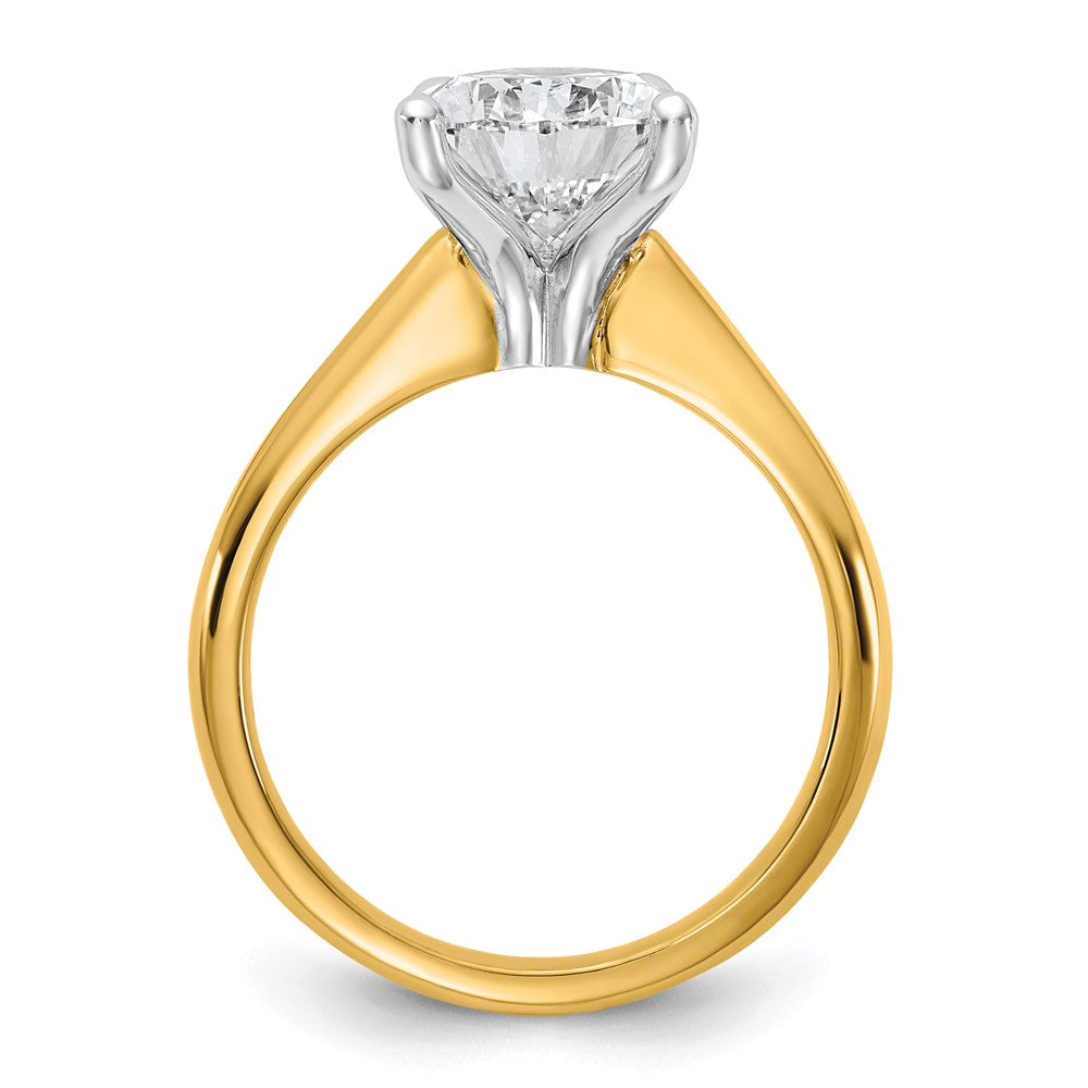 14k Two-Tone 3ct Cert Lab Grown VS+ F+ Pear 8X Comp Diamond Ring