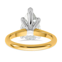 14k Two-Tone 3ct Cert Lab Grown VS+ F+ Pear 8X Comp Diamond Ring