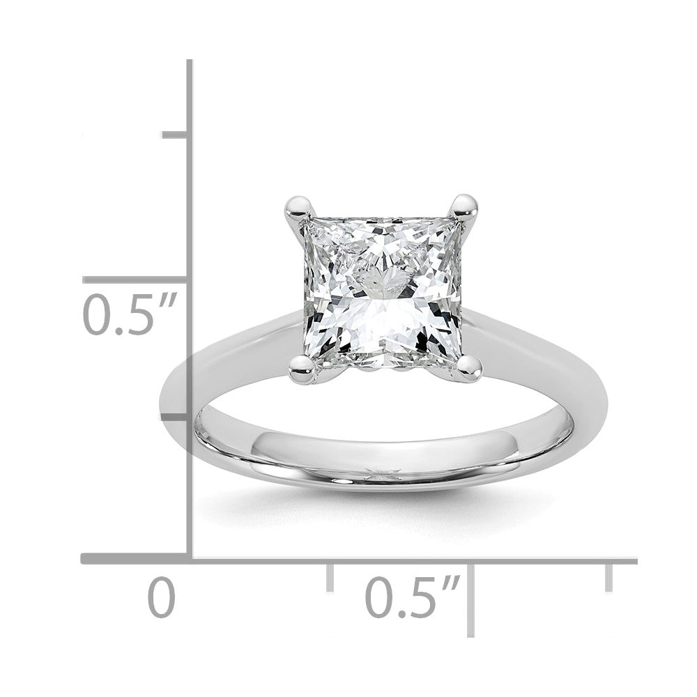 14kw 2ct Cert Lab Grown VS+ F+ Princess 8X Comp Diamond Ring