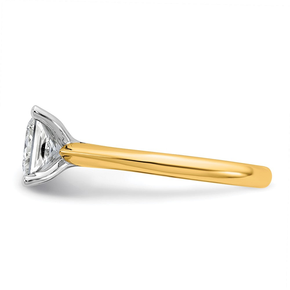 14k Two-Tone 2ct Cert Lab Grown VS+ F+ Princess 8X Comp Diamond Ring