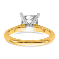 14k Two-Tone 2ct Cert Lab Grown VS+ F+ Princess 8X Comp Diamond Ring