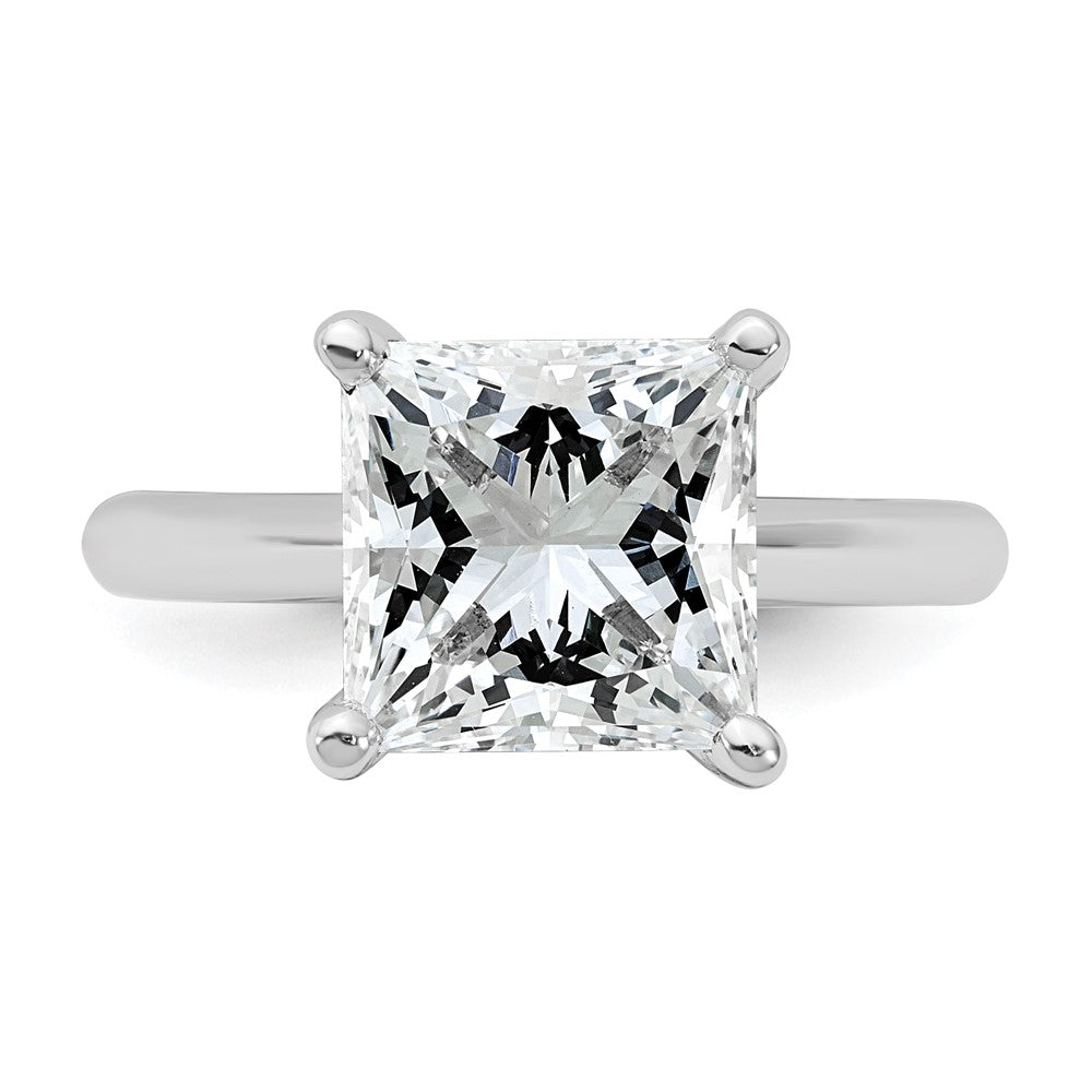 14kw 4ct Cert Lab Grown VS+ F+ Princess 8X Comp Diamond Ring