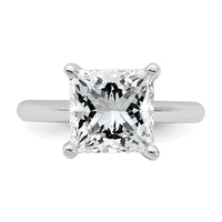 14kw 4ct Cert Lab Grown VS+ F+ Princess 8X Comp Diamond Ring