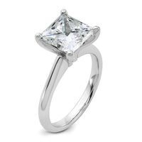 14kw 4ct Cert Lab Grown VS+ F+ Princess 8X Comp Diamond Ring
