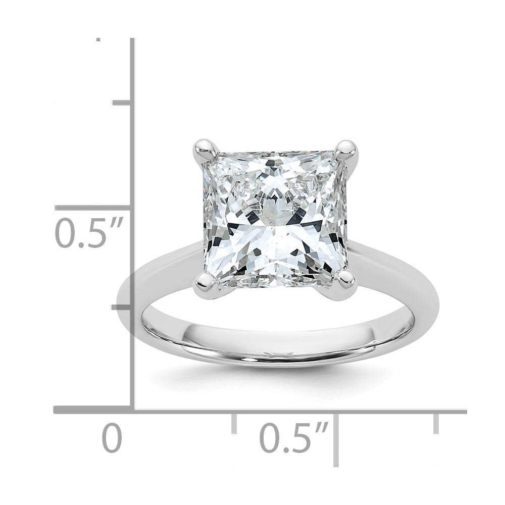 14kw 4ct Cert Lab Grown VS+ F+ Princess 8X Comp Diamond Ring