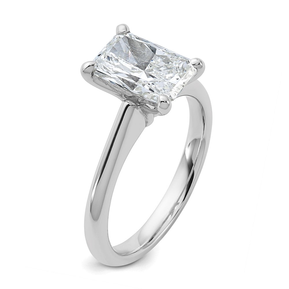 14kw 2ct Cert Lab Grown VS+ F+ Radiant 8X Comp Diamond Ring