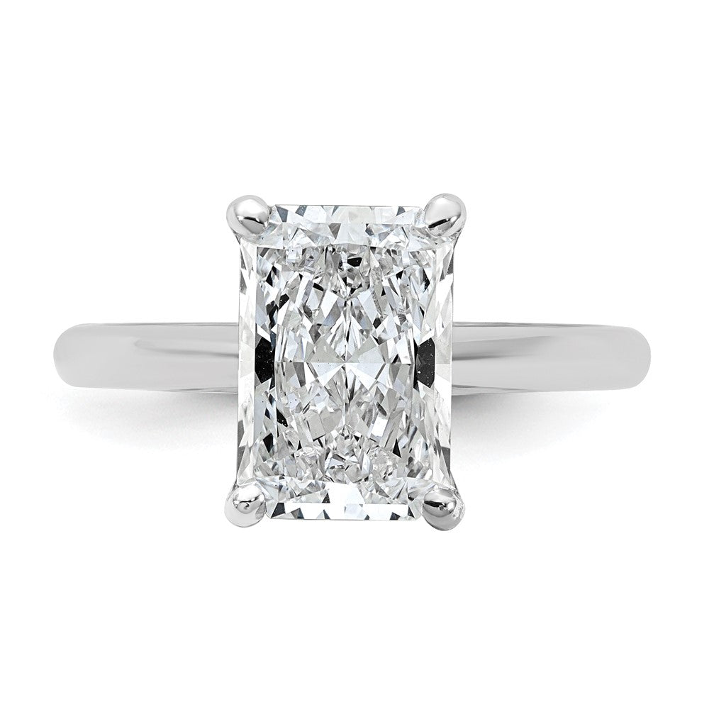 14kw 3ct Cert Lab Grown VS+ F+ Radiant 8X Comp Diamond Ring