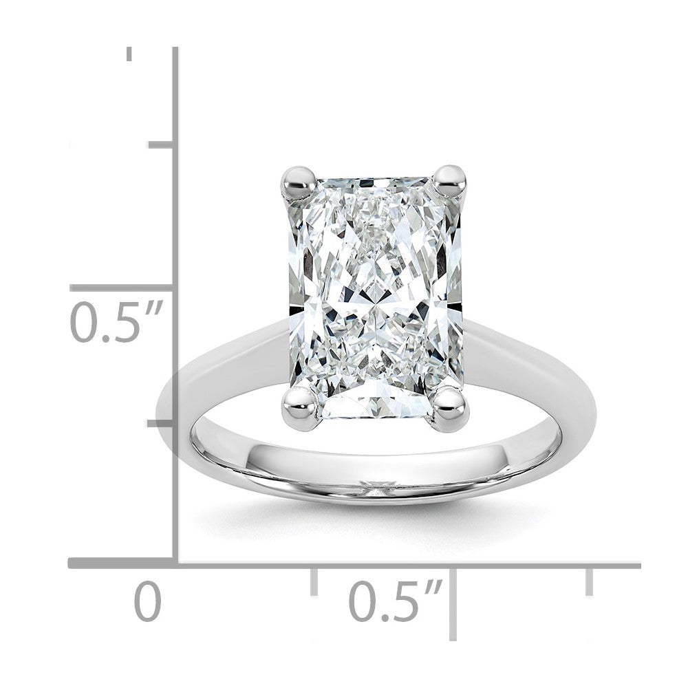 14kw 4ct Cert Lab Grown VS+ F+ Radiant 8X Comp Diamond Ring