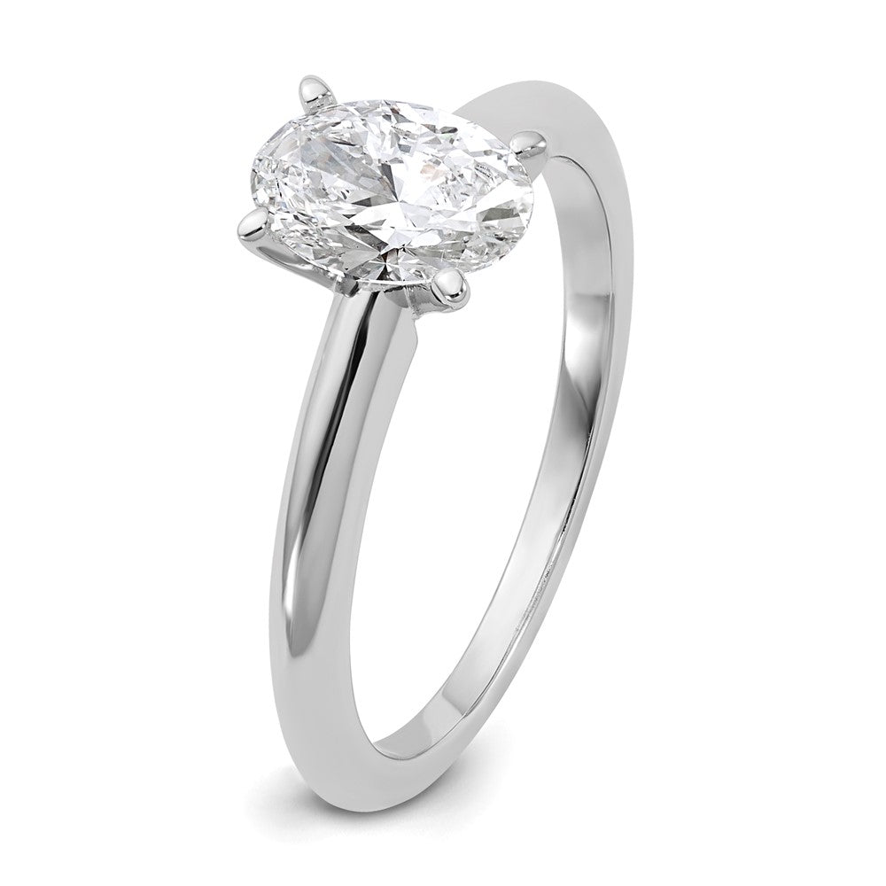14kw 1ct Cert Lab Grown VS+ F+ Oval 8X Comp Diamond Ring