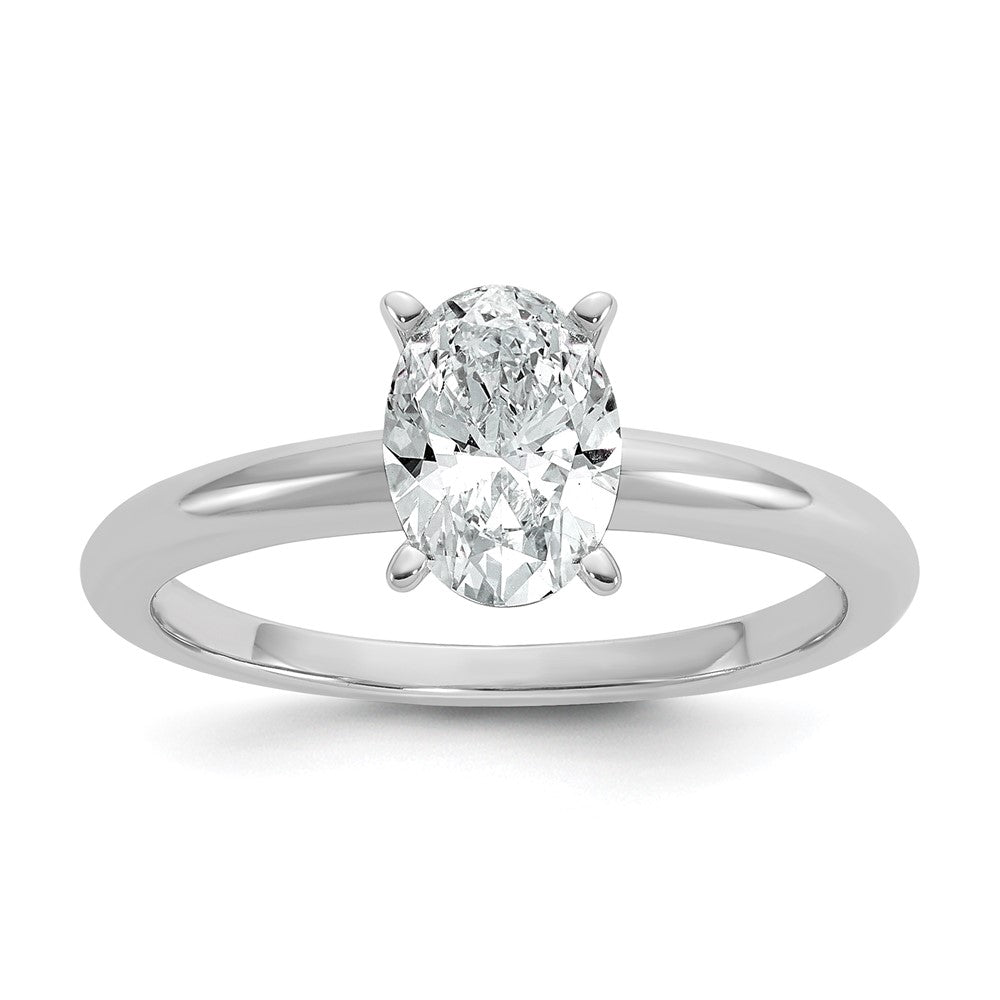 14kw 1ct Cert Lab Grown VS+ F+ Oval 8X Comp Diamond Ring