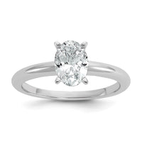 14kw 1ct Cert Lab Grown VS+ F+ Oval 8X Comp Diamond Ring