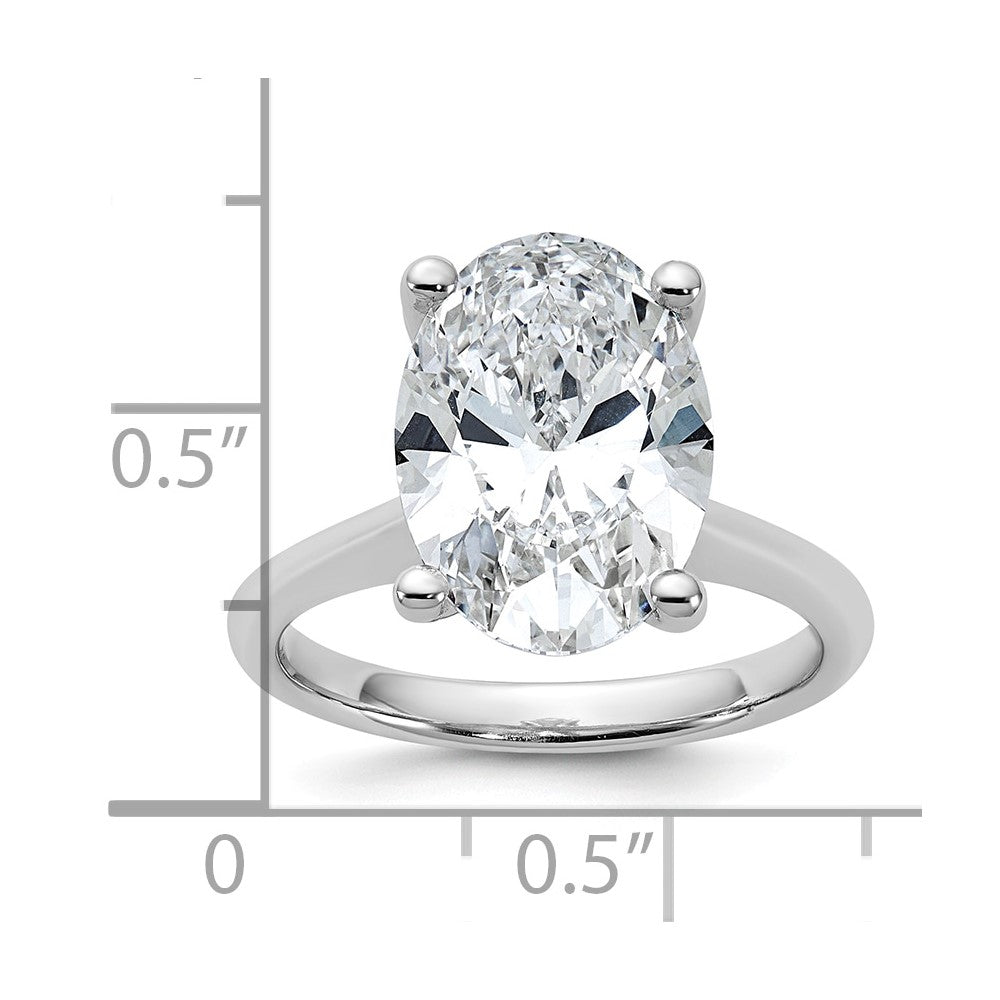 14kw 5ct Cert Lab Grown VS+ F+ Oval 8X Comp Diamond Ring