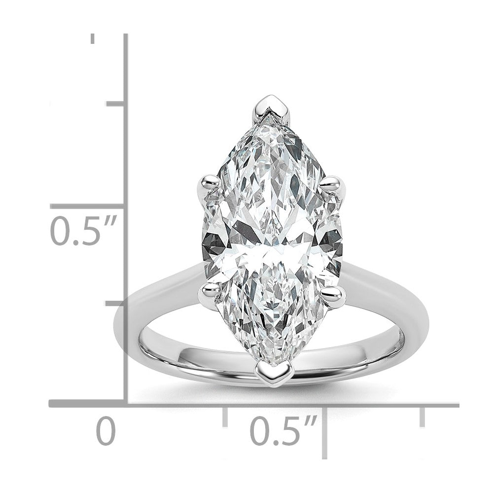 14kw 5ct Cert Lab Grown VS+ F+ Marquise 8X Comp Diamond Ring