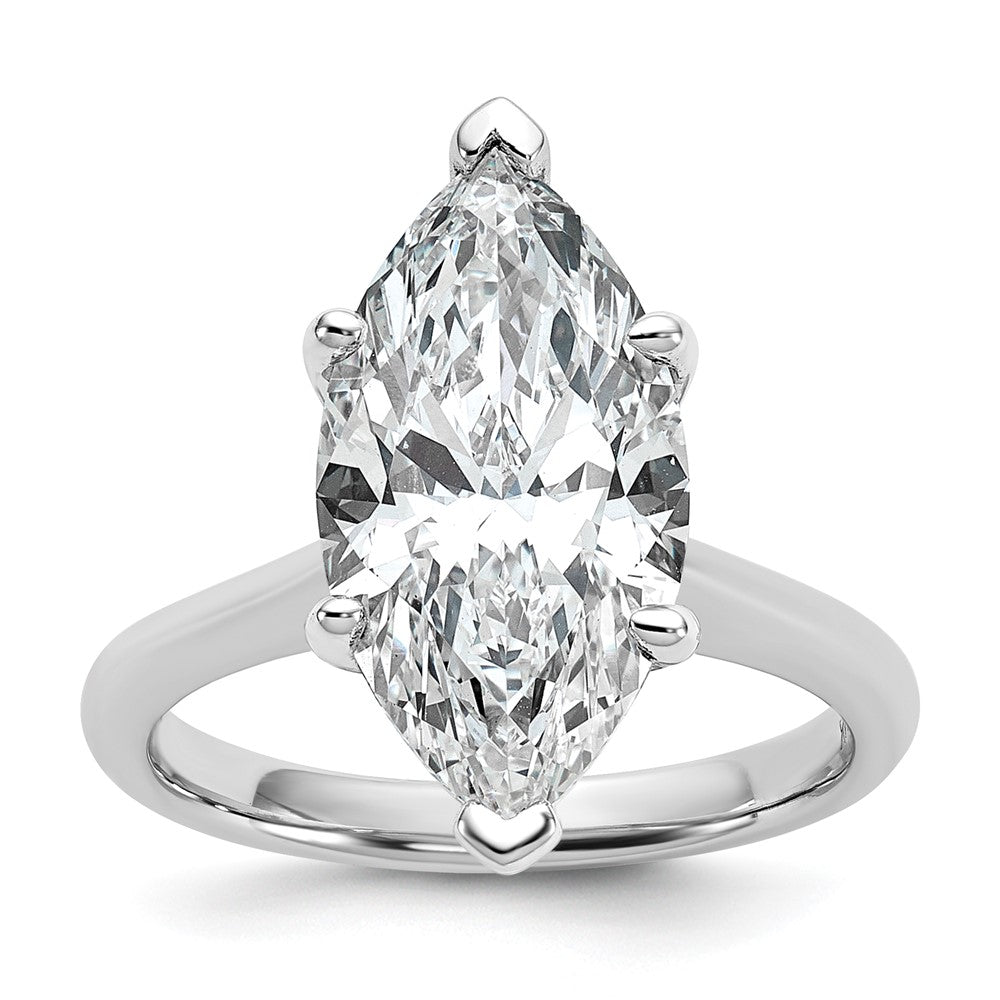 14kw 5ct Cert Lab Grown VS+ F+ Marquise 8X Comp Diamond Ring