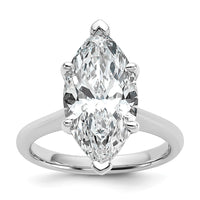 14kw 5ct Cert Lab Grown VS+ F+ Marquise 8X Comp Diamond Ring