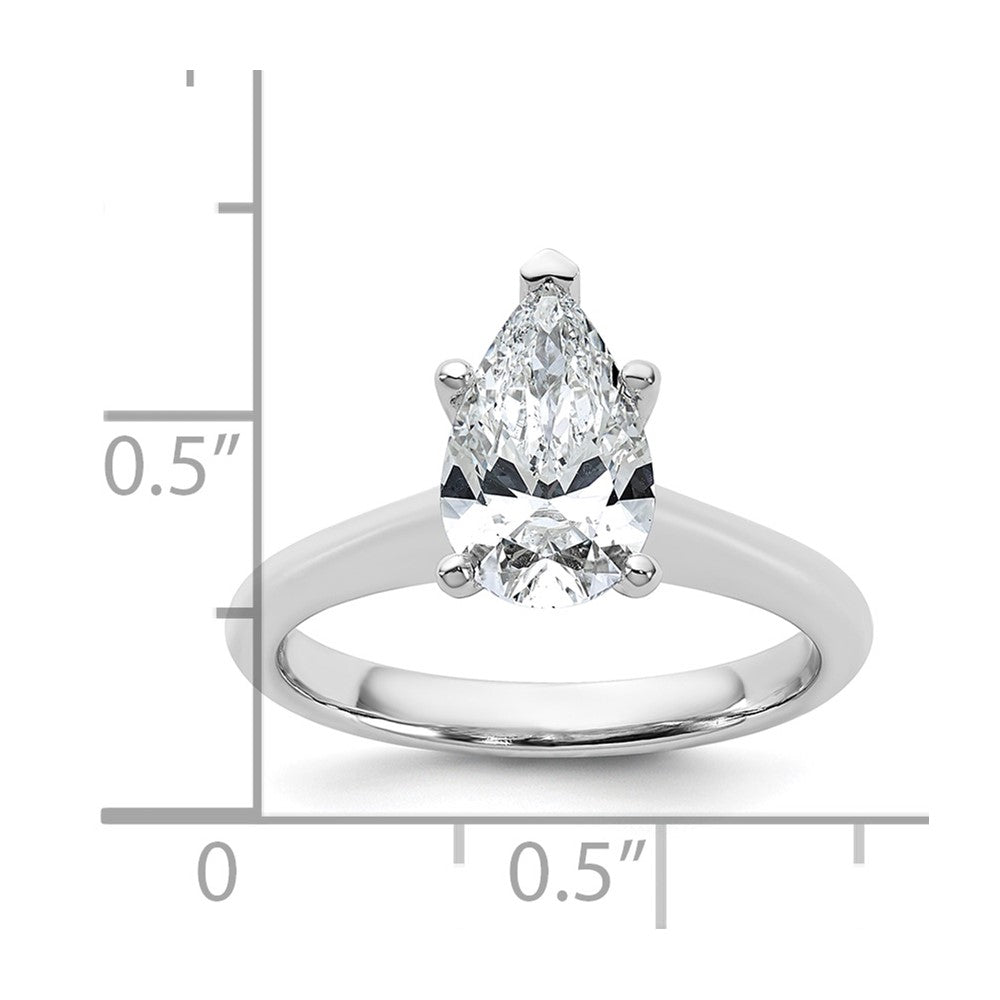 14kw 1.5ct Cert Lab Grown VS+ F+ Pear 8X Comp Diamond Ring