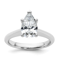 14kw 1.5ct Cert Lab Grown VS+ F+ Pear 8X Comp Diamond Ring