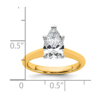 14k Two-Tone 1.5ct Cert Lab Grown VS+ F+ Pear 8X Comp Diamond Ring
