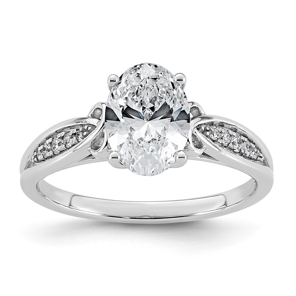 14kw 1 5/8ct Cert Oval Center Lab Grown Dia VS+ F+ Engagement Ring