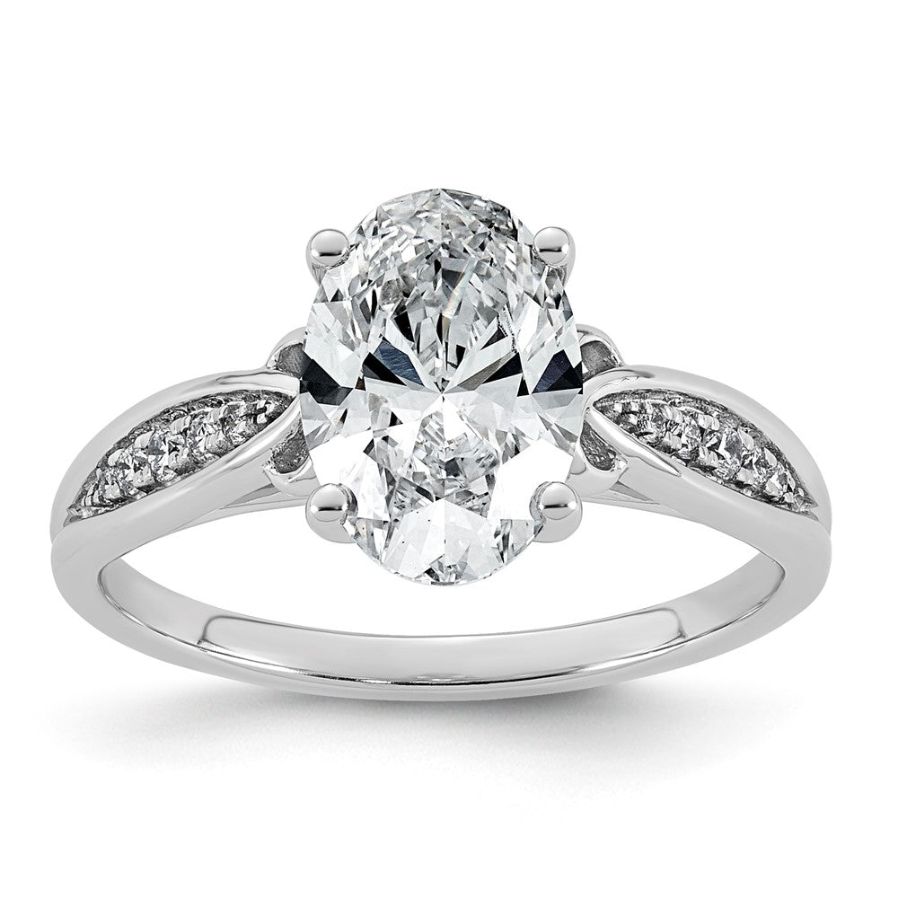 14kw 2 1/8ct Cert Oval Center Lab Grown Dia VS+ F+ Engagement Ring