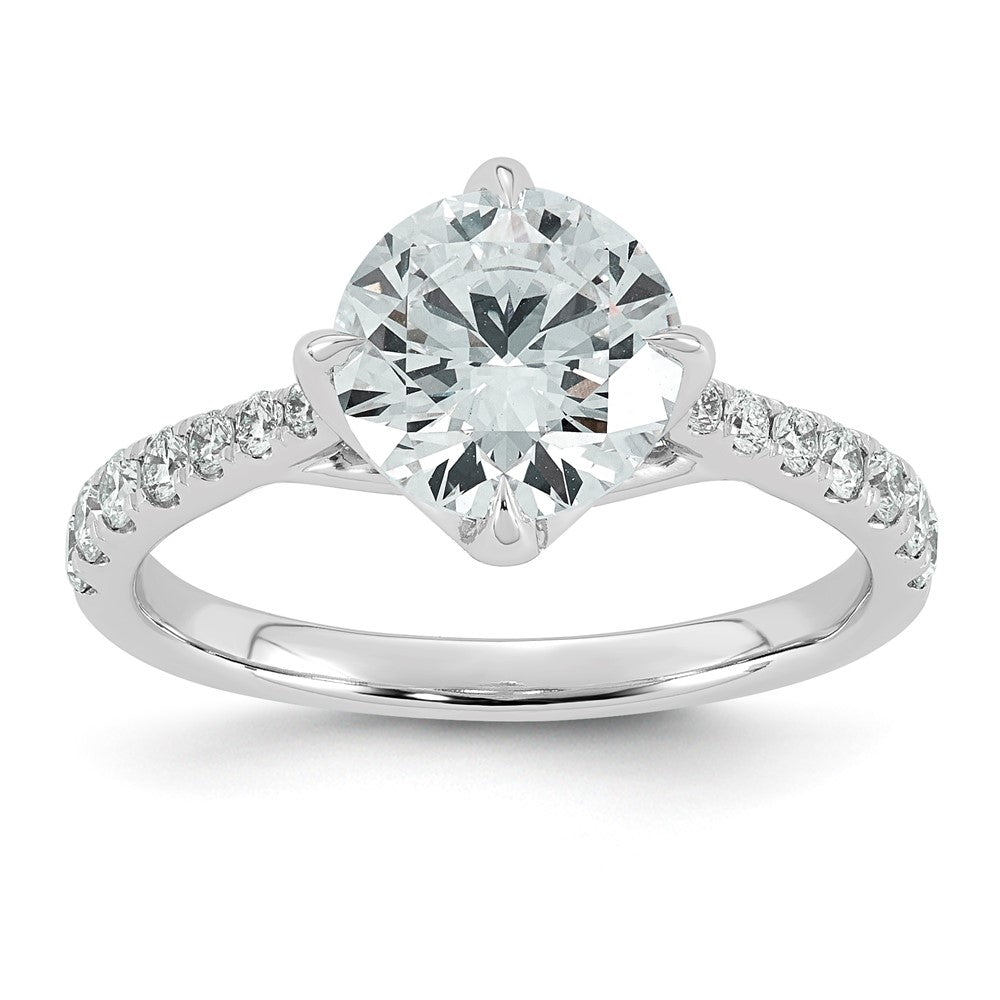 14kw 2 1/3ct Cert Round Center Lab Grown Dia VS+ F+ Comp Ring