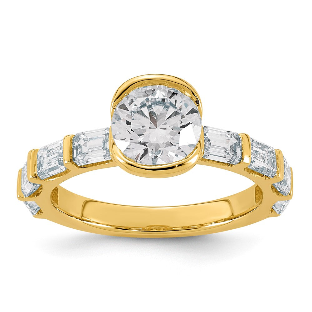 14ky 3 1/8ct Cert Round Center Lab Grown Dia VS+ F+ Comp Ring