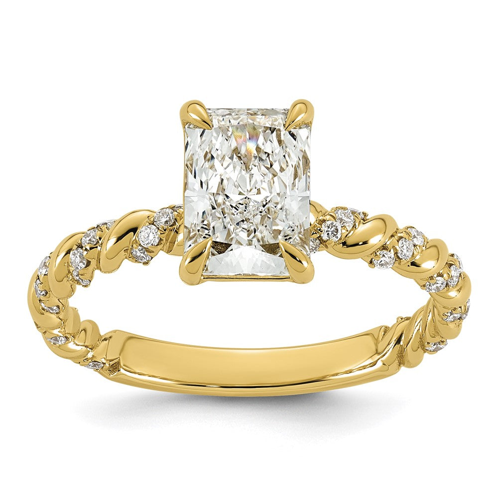 14ky 1 3/4ct Cert Radiant-cut Center Lab Grown Dia VS+ F+ Comp Ring