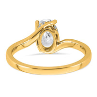 14ky 1ct Oval Center Lab Grown Dia VS+ F+ Complete Twist Ring