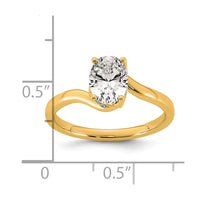 14ky 1ct Oval Center Lab Grown Dia VS+ F+ Complete Twist Ring