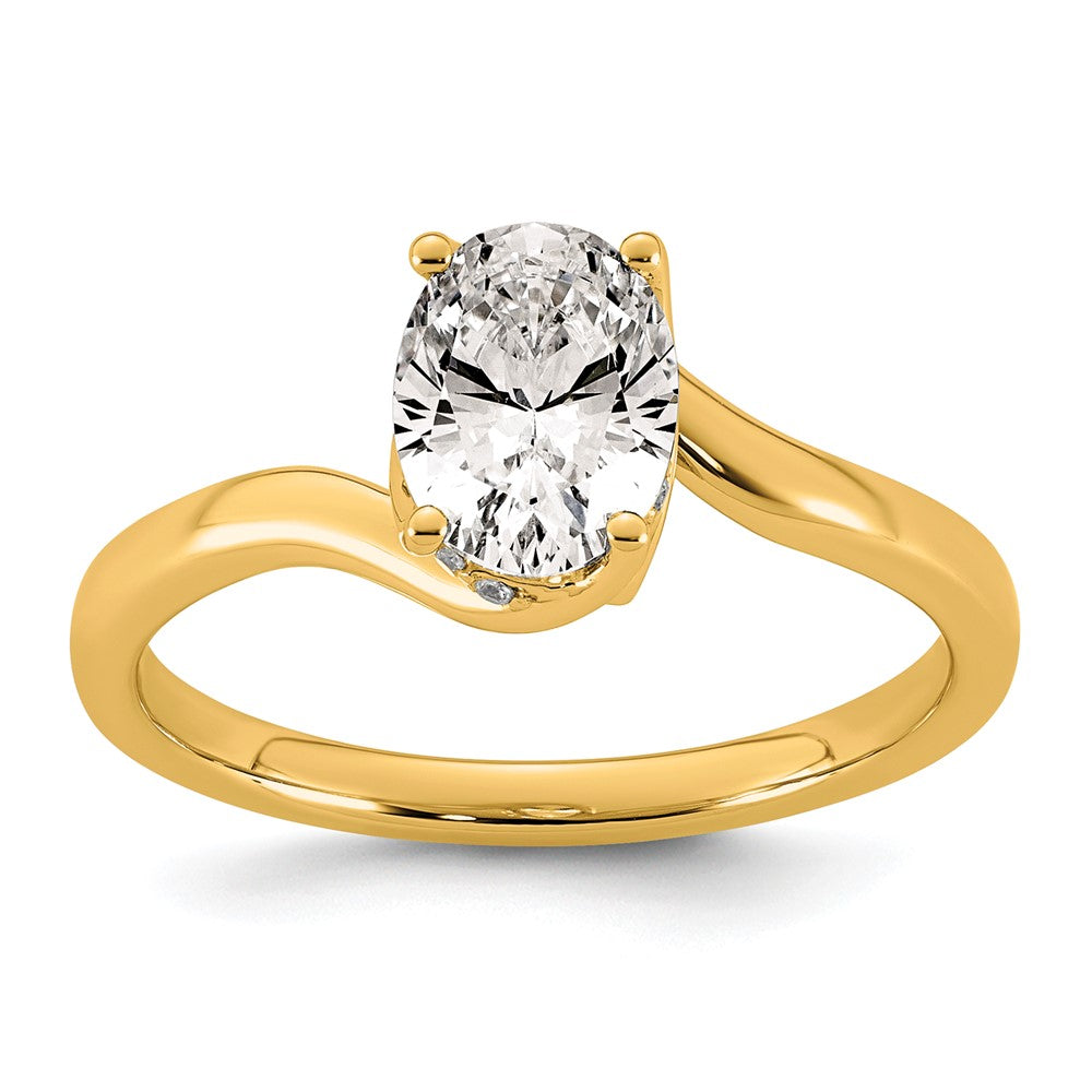 14ky 1ct Oval Center Lab Grown Dia VS+ F+ Complete Twist Ring