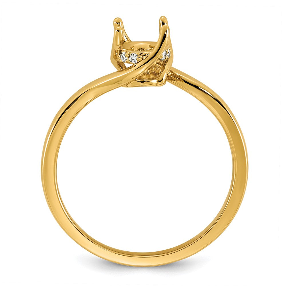 14ky .046ct Holds 1ct Oval Ctr Lab Grown Dia VS+ F+ Semi-mount Twist Ring