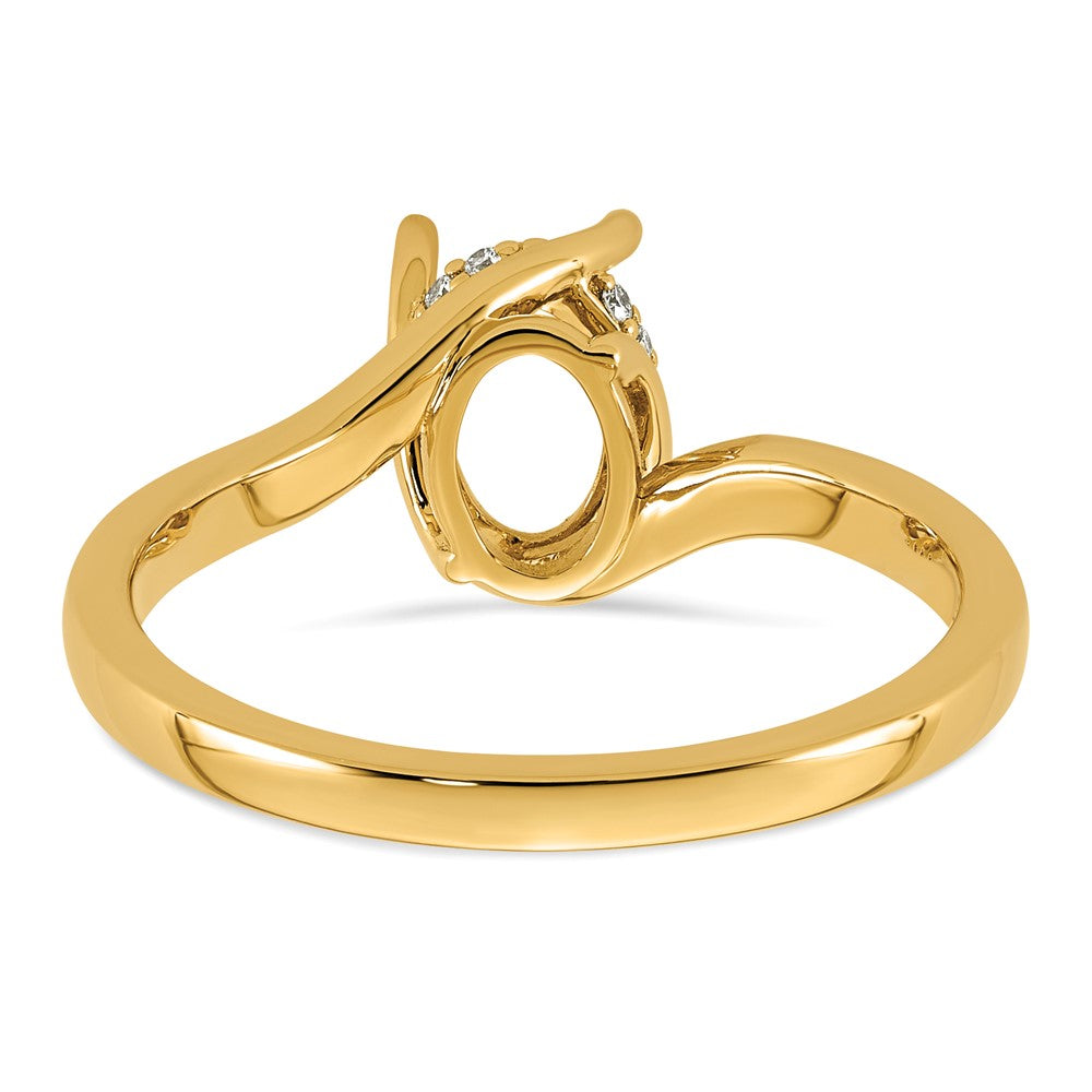 14ky .046ct Holds 1ct Oval Ctr Lab Grown Dia VS+ F+ Semi-mount Twist Ring