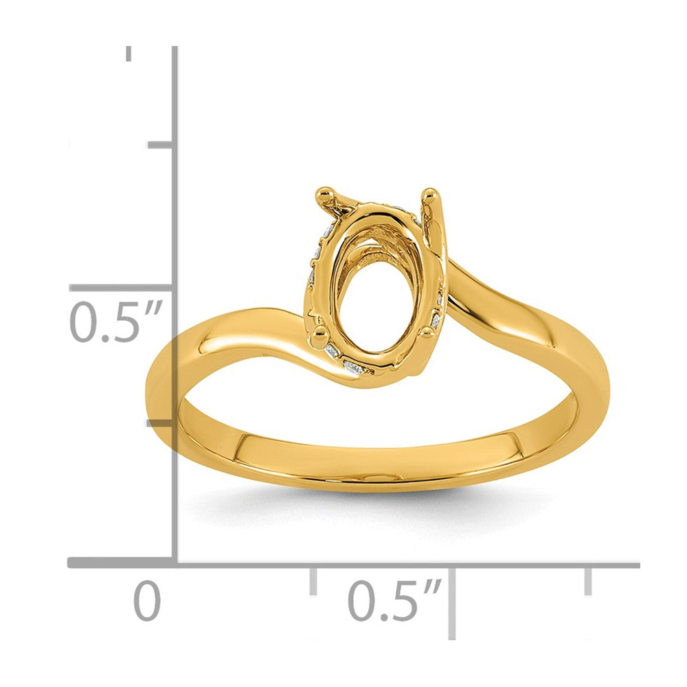 14ky .046ct Holds 1ct Oval Ctr Lab Grown Dia VS+ F+ Semi-mount Twist Ring