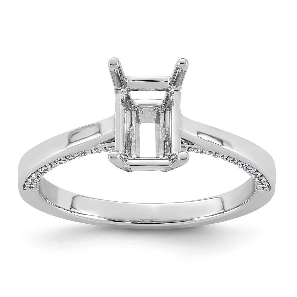 14kw 1/5ct Emerald-cut Center Lab Grown Dia VS+ F+ Semi-mount Ring