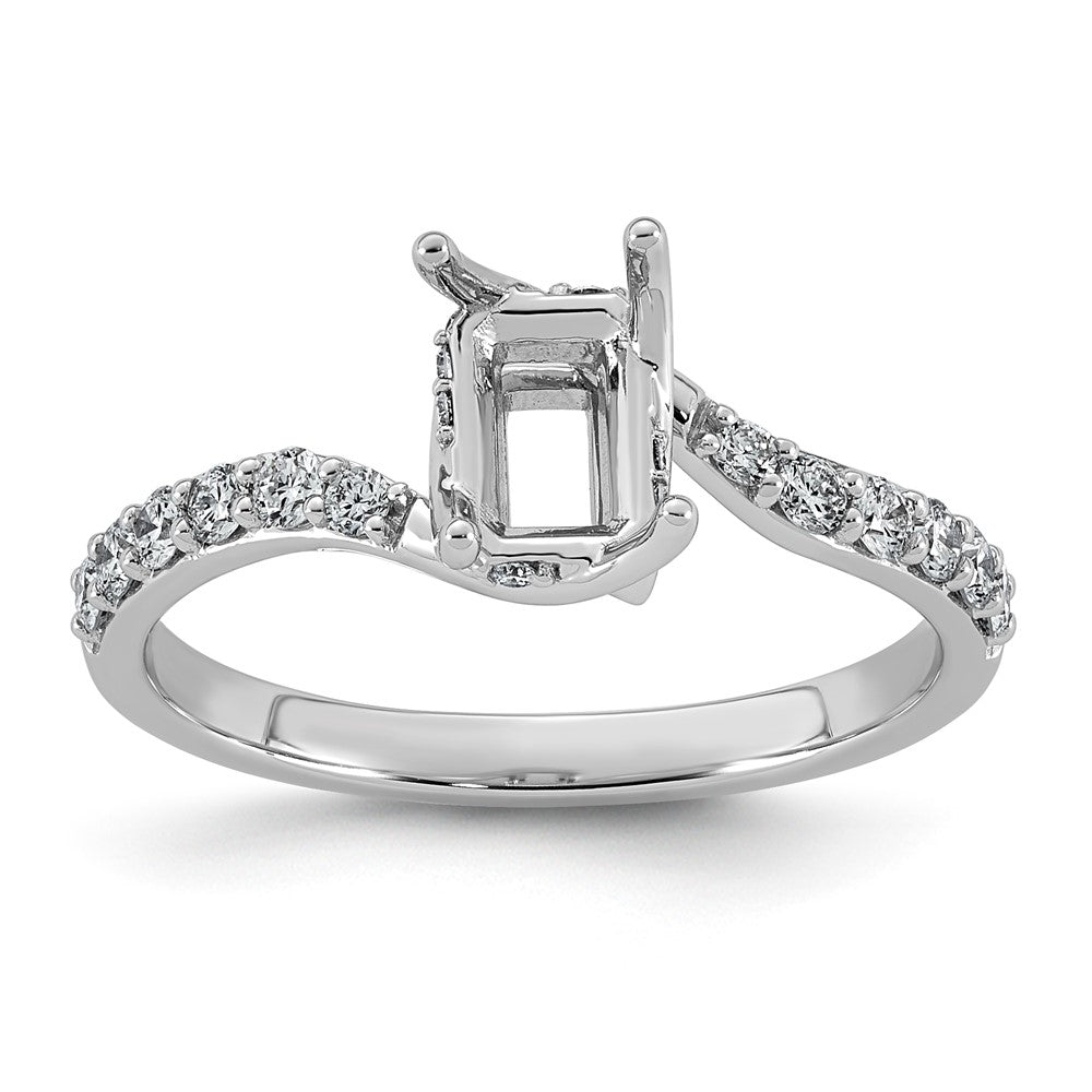 14kw 1/3ct Round Center Lab Grown Dia VS+ F+ Semi-mount Twist Ring