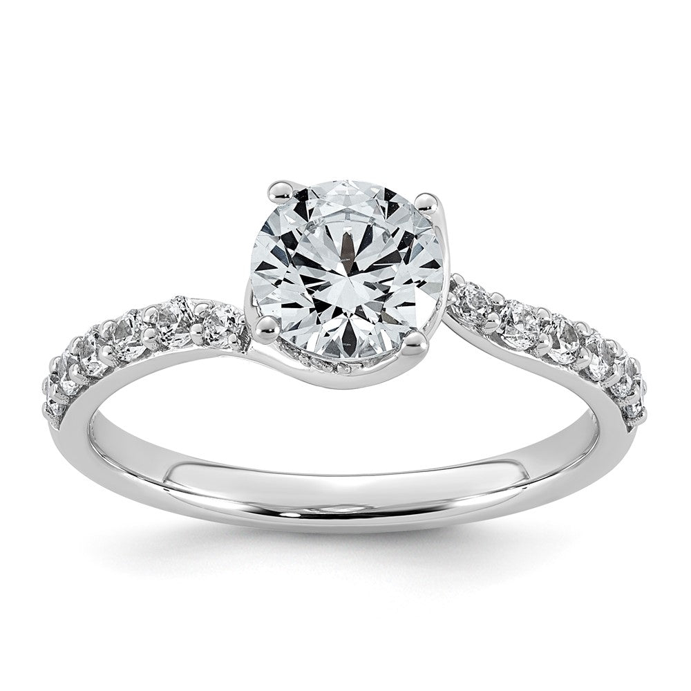 14kw 1 1/3ct Oval Center Lab Grown Dia VS+ F+ Complete Twist Ring