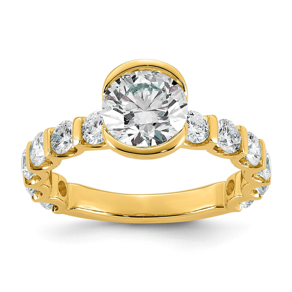 14ky 2 3/4ct Cert Round Center Lab Grown Dia VS+ F+ Comp Ring