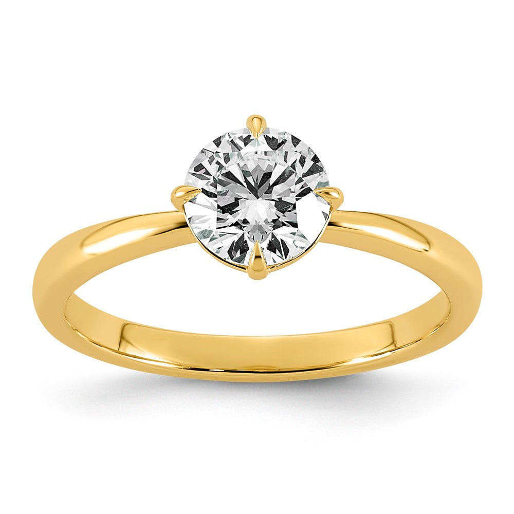 14ky 1ct Cert Round Center Lab Grown Dia VS+ F+ Comp Solitaire Ring