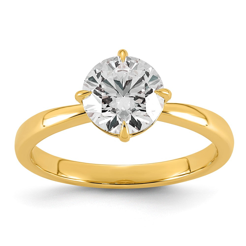 14ky 1 1/2ct Cert Round Center Lab Grown Dia VS+ F+ Comp Solitaire Ring