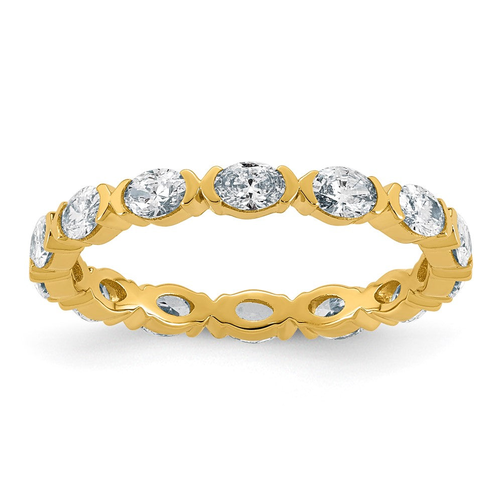 14k Oval Lab Grown Dia VS+ F+ Eternity Ring