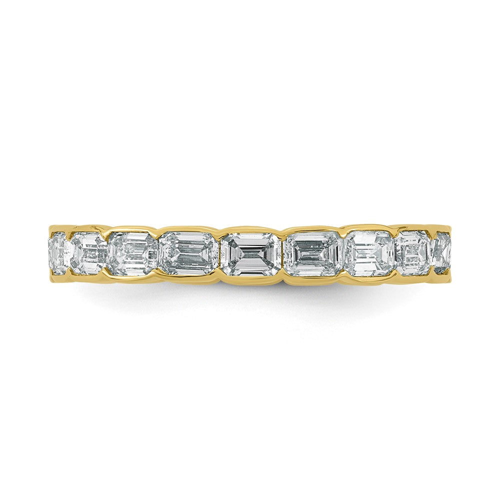 14k Emerald Lab Grown Dia VS+ F+ Eternity Ring