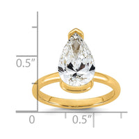 14ky 3ct Cert Pear Lab Grown Dia VS+ F+ Half Bezel Engagement Ring