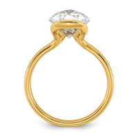 14ky 4ct Cert Pear Lab Grown Dia VS+ F+ Half Bezel Engagement Ring
