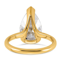 14ky 4ct Cert Pear Lab Grown Dia VS+ F+ Half Bezel Engagement Ring