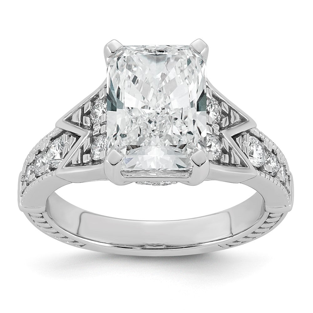 14kw Certified Rectangular-cut Center Lab Grown Diamond VS+ F+ Engagement R