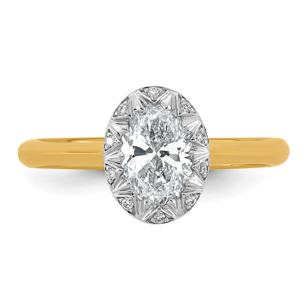 10ky w/Rhodium Cert Lab Grown VS+ F+ Oval Center Diamond Ring