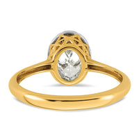10ky w/Rhodium Cert Lab Grown VS+ F+ Oval Center Diamond Ring